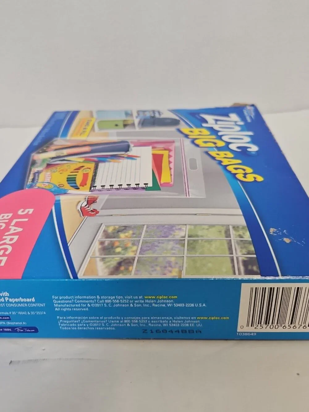 Ziploc Big Bags Double Zipper Large Storage Bags - 5 Pieces 3 gallons Thick NOS